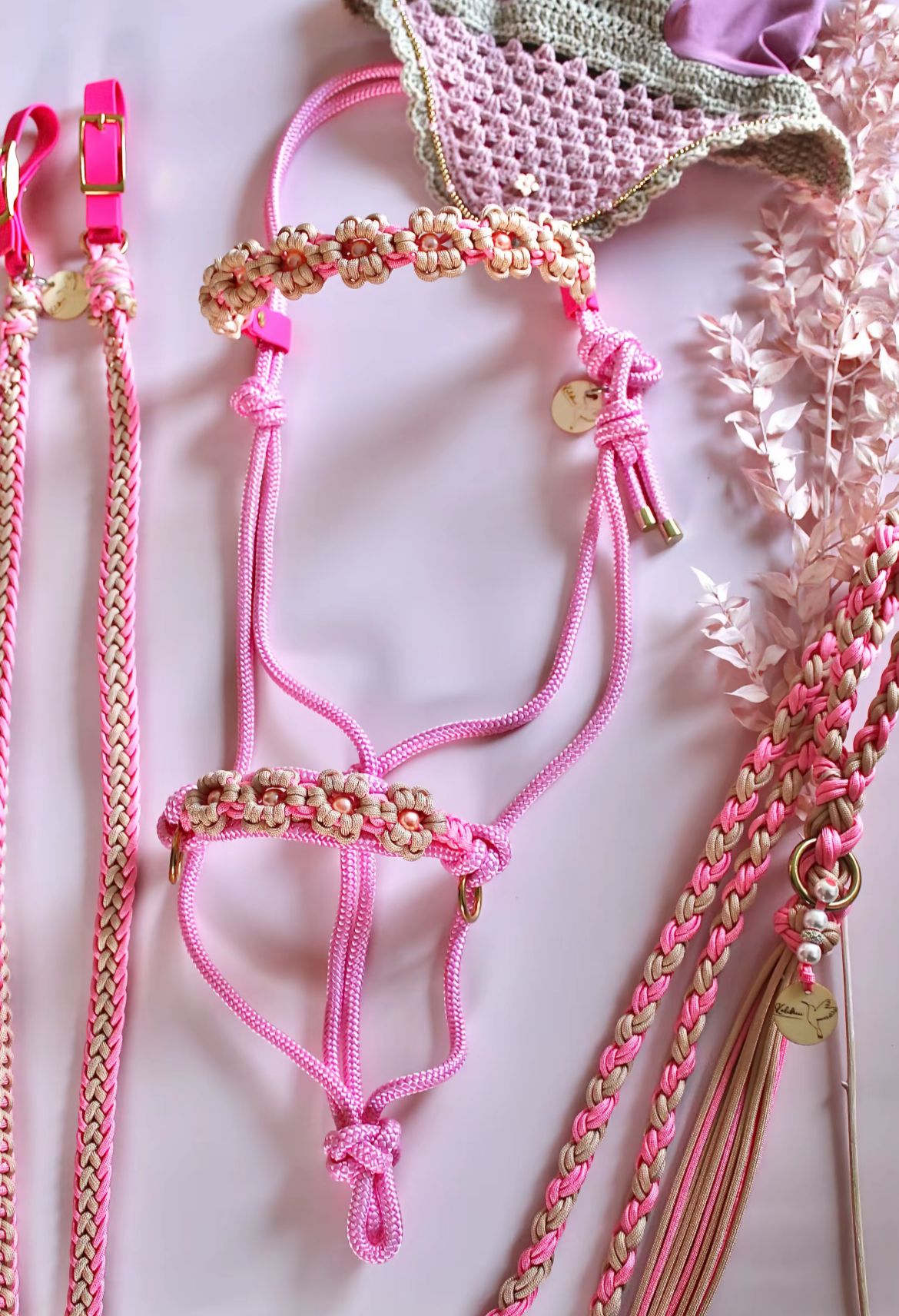 Knotenhalfter Set "Flower"